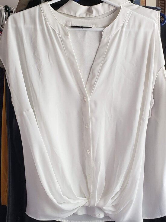 INC International Concepts Tops - I.N.C. International Concepts Mandarin-style 100% polyester chiffon top Large